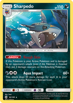 Sharpedo z edície Sun & Moon, karta č.82