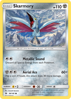 Skarmory z edície Sun & Moon, karta č.88