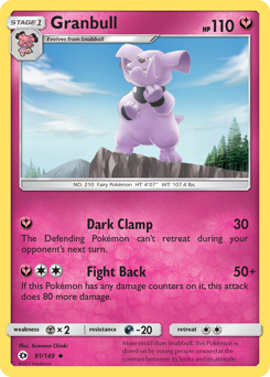 Granbull z edície Sun & Moon, karta č.91