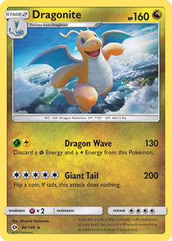 Dragonite z edície Sun & Moon, karta č.96