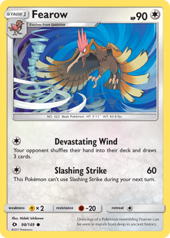 Fearow z edície Sun & Moon, karta č.98