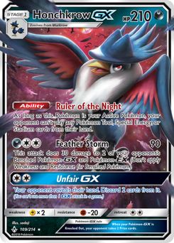 Honchkrow-GX z edície Unbroken Bonds, karta č.109