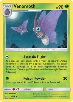 Venomoth z edície Unbroken Bonds, karta č.11