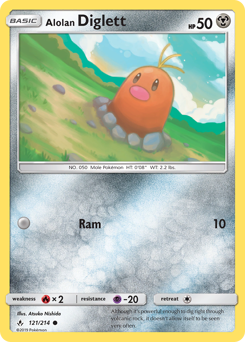Alolan Diglett z edície Unbroken Bonds, karta č.121