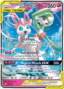 Gardevoir & Sylveon-GX z edície Unbroken Bonds, karta č.130