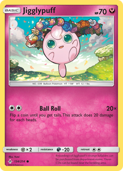 Jigglypuff z edície Unbroken Bonds, karta č.134