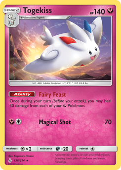 Togekiss z edície Unbroken Bonds, karta č.138