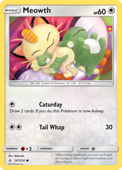Meowth z edície Unbroken Bonds, karta č.147