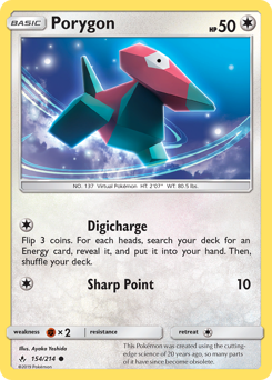 Porygon z edície Unbroken Bonds, karta č.154