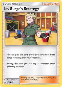 Lt. Surge's Strategy z edície Unbroken Bonds, karta č.178