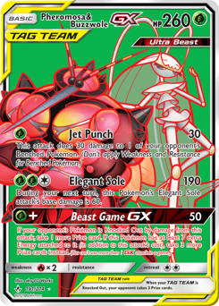 Pheromosa & Buzzwole-GX z edície Unbroken Bonds, karta č.191