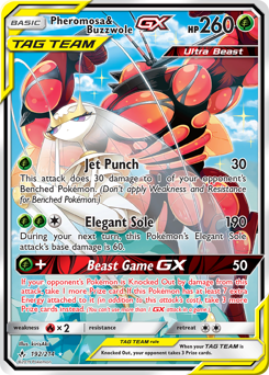 Pheromosa & Buzzwole-GX z edície Unbroken Bonds, karta č.192