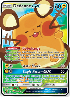 Dedenne-GX z edície Unbroken Bonds, karta č.195a