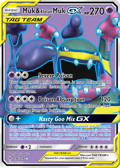 Muk & Alolan Muk-GX z edície Unbroken Bonds, karta č.196