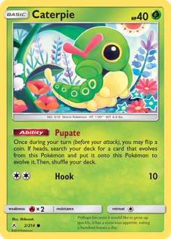 Caterpie z edície Unbroken Bonds, karta č.2