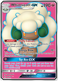 Whimsicott-GX z edície Unbroken Bonds, karta č.206