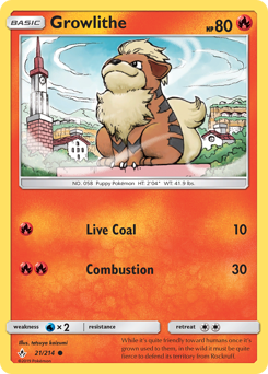 Growlithe z edície Unbroken Bonds, karta č.21