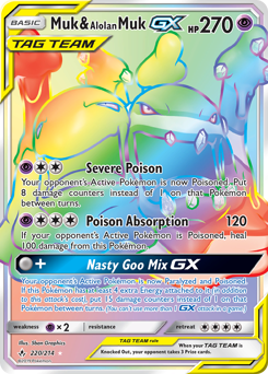 Muk & Alolan Muk-GX z edície Unbroken Bonds, karta č.220