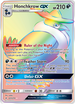 Honchkrow-GX z edície Unbroken Bonds, karta č.223
