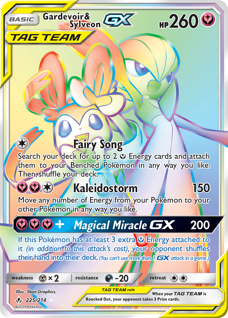 Gardevoir & Sylveon-GX z edície Unbroken Bonds, karta č.225