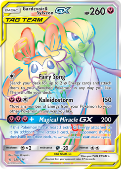 Gardevoir & Sylveon-GX z edície Unbroken Bonds, karta č.225