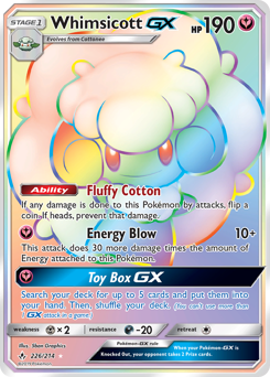Whimsicott-GX z edície Unbroken Bonds, karta č.226