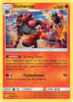 Incineroar z edície Unbroken Bonds, karta č.29