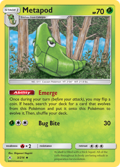 Metapod z edície Unbroken Bonds, karta č.3