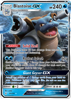 Blastoise-GX z edície Unbroken Bonds, karta č.35
