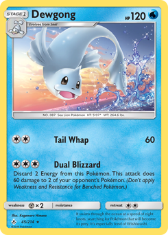 Dewgong z edície Unbroken Bonds, karta č.45
