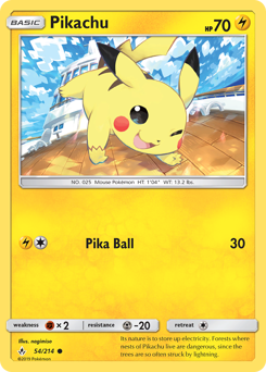 Pikachu z edície Unbroken Bonds, karta č.54