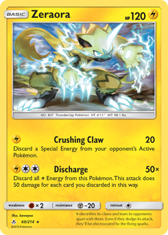 Zeraora z edície Unbroken Bonds, karta č.60