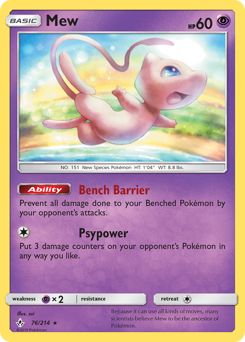 Mew z edície Unbroken Bonds, karta č.76