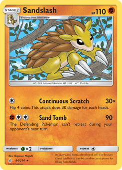 Sandslash z edície Unbroken Bonds, karta č.84