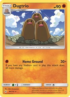Dugtrio z edície Unbroken Bonds, karta č.86