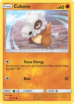 Cubone z edície Unbroken Bonds, karta č.90
