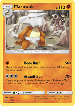 Marowak z edície Unbroken Bonds, karta č.91