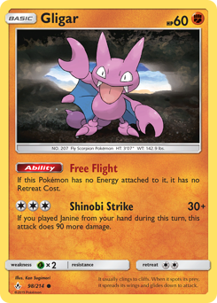 Gligar z edície Unbroken Bonds, karta č.98