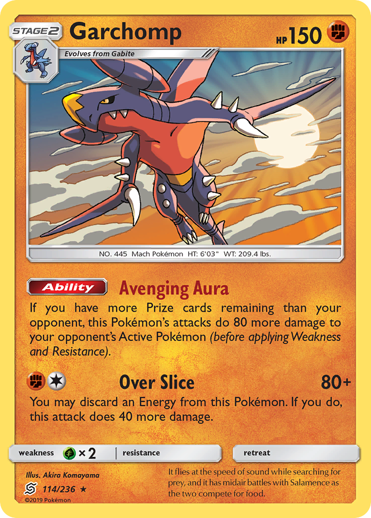 Garchomp z edície Unified Minds, karta č.114