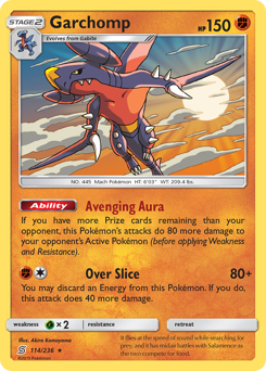 Garchomp z edície Unified Minds, karta č.114