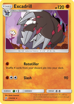 Excadrill z edície Unified Minds, karta č.119