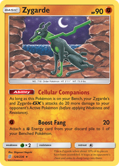 Zygarde z edície Unified Minds, karta č.124