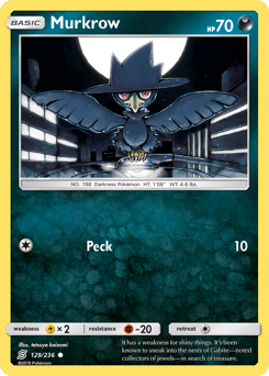 Murkrow z edície Unified Minds, karta č.129
