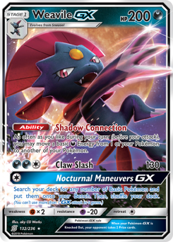 Weavile-GX z edície Unified Minds, karta č.132