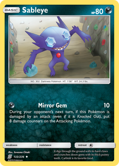 Sableye z edície Unified Minds, karta č.133