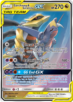 Garchomp & Giratina-GX z edície Unified Minds, karta č.146