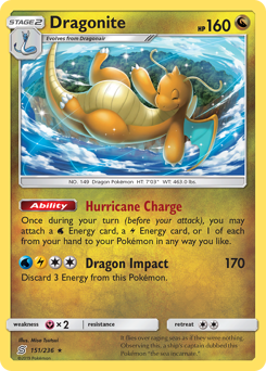 Dragonite z edície Unified Minds, karta č.151