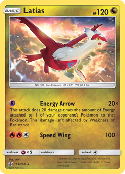 Latias z edície Unified Minds, karta č.153