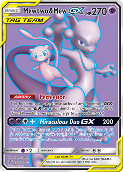 Mewtwo & Mew-GX z edície Unified Minds, karta č.222