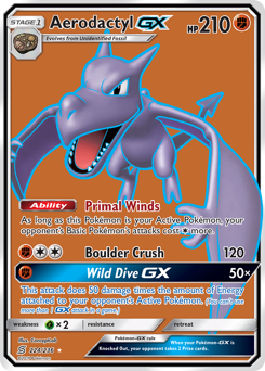 Aerodactyl-GX z edície Unified Minds, karta č.224